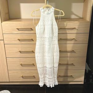Twosisters THE LABEL | White Midi Lace Dress (XS, US 2, AUS 6)